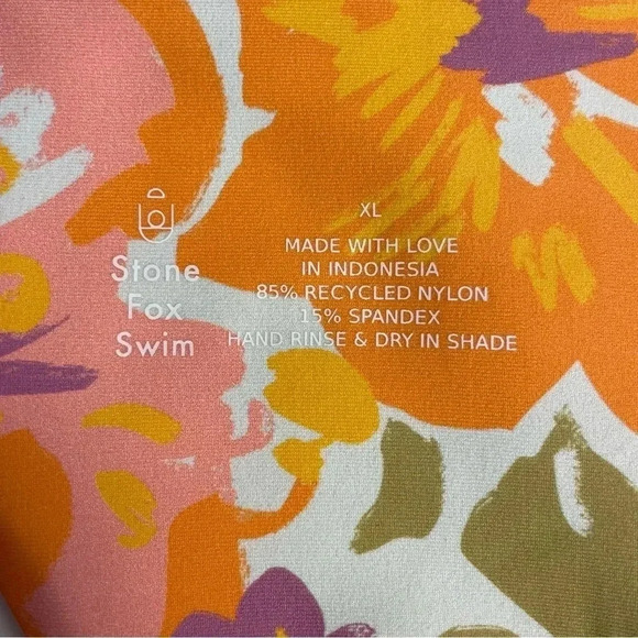 Stone Fox Free People Bikini Bottom Yucca Bottom in Bloom XL Peach Floral Beach - Picture 10 of 11